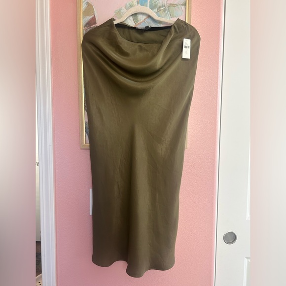 Anthropologie long satin shiney silky 90s vibe sexy Tilda maxi slip skirt NWT XS - Picture 4 of 10